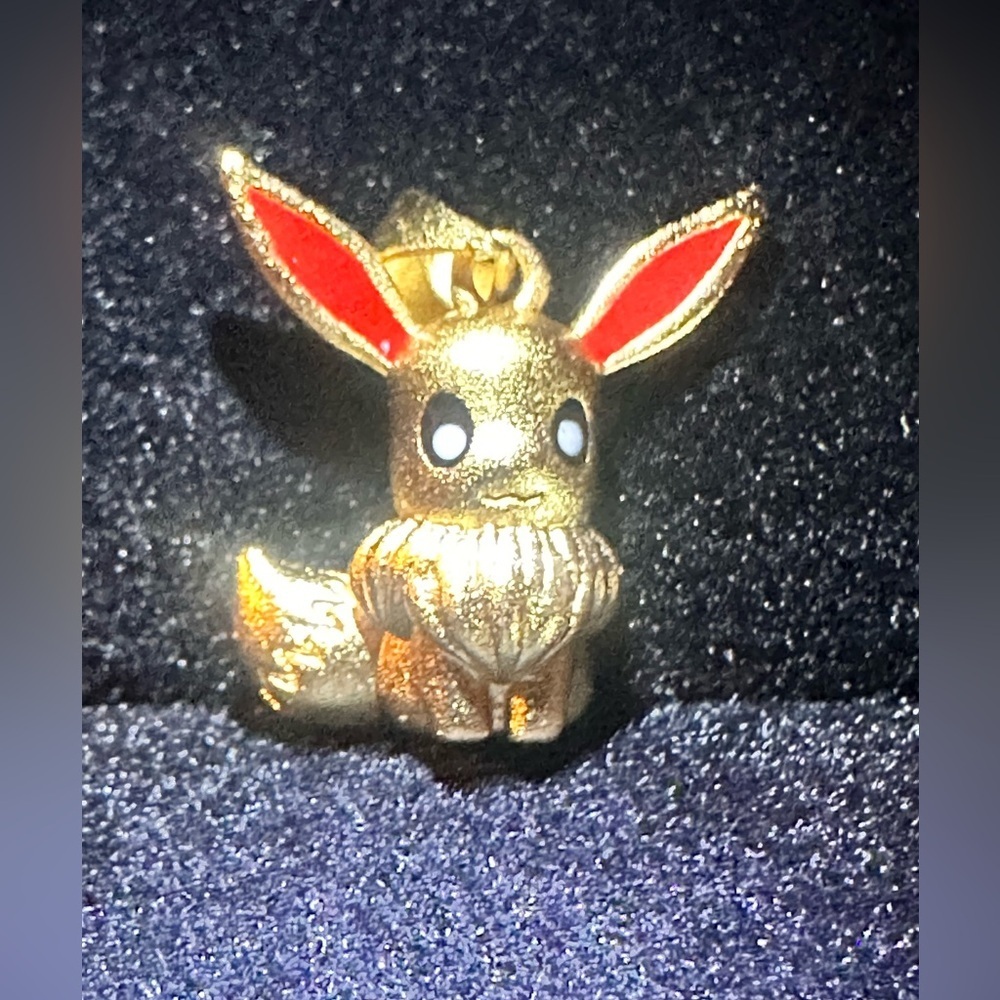 Pokemon Eevee 24K Gold Matte Finish Pendant Necklace Pocket Monsters Anime - Picture 7 of 7